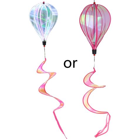 JZROCKER Hot Air Balloon Wind Spinner Colorful Sequins Striped Hanging Wind Spinners Walmart