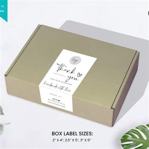 Editable Box Label Template Custom Packaging Labels Order Etsy