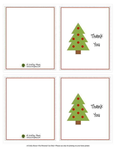 Free Printable Christmas Thank You Notes