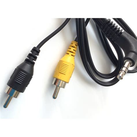 Cables De Rca Negro Y Amarillo Macho Con Auxiliar Mm