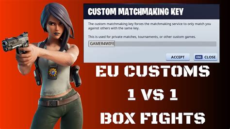 FORTNITE EU CUSTOM MATCHMAKING SOLO DUO SQUAD 1 VS 1 BOX FIGHTS USE