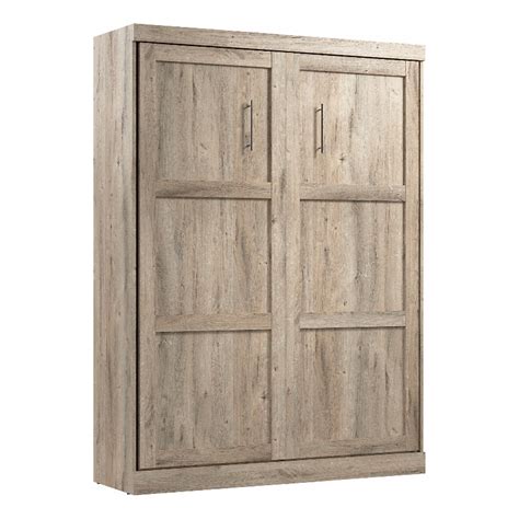 Bestar Pur 65W Queen Murphy Bed In Rustic Brown Homesquare