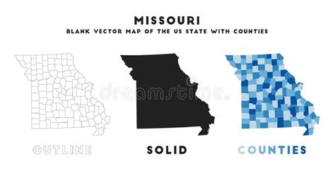 Missouri map. stock vector. Illustration of outline - 264120041