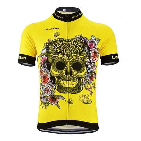 New Men Yellow Cycling Jersey Bike Wear Short Sleeve Ropa Ciclismo