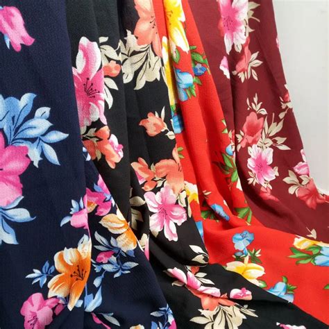 Chiffon fabric crimp cloth Printed Chiffon Floral printed chiffon Dress ...