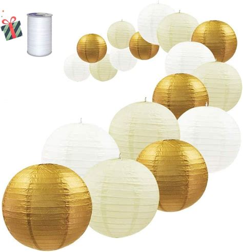 Treer Rond Lanternes de Papier Colorées 18pcs Décorations Chinoises en