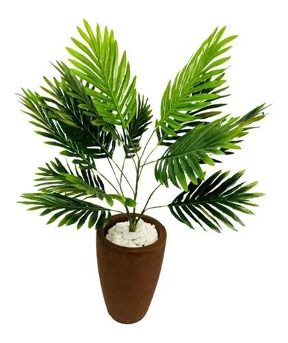 Planta Artificial Coqueiro Palmeira Vaso Marrom Frete Gr Tis