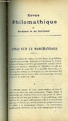 Revue Philomathique De Bordeaux Et Du Sud Ouest Mai Essai Sur