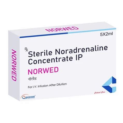 NORWED Ampoule Sterile Noradrenaline Concentrate Injection 2 Mg At Rs