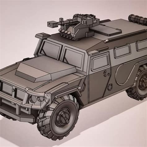 3D Printable GAZ TIGER M ABALET CROWS RWS 20mm 1 72 Elhiem Russian SUV