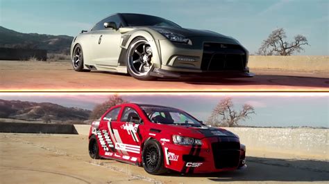 700 HP Nissan GT R Drag Races 675 HP Mitsubishi Evo Egos Get Bruised