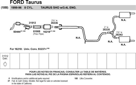 Taurus Exhaust Diagram Diagram Ford Taurus Exhaust Dia