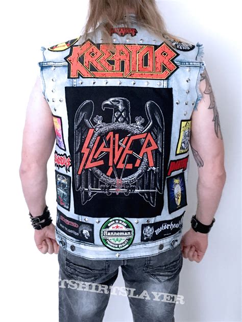 Slayer Berty S Thrash Metal Battle Jacket Tshirtslayer Tshirt And