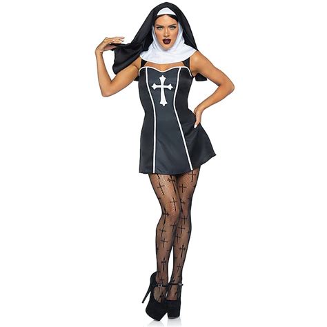 Nun Cosplay Costume Adults Womens Religious Sexy Costume Carnival