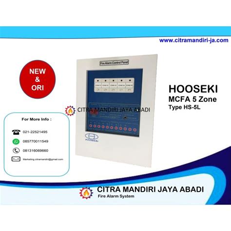 Jual Master Control Panel Fire Alarm 5 Zone Hooseki Mcfa Panel Shopee