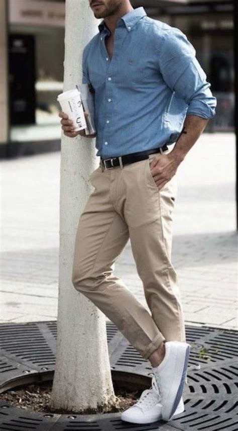 Light Blue Pants Outfit Men