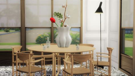 Sims 4 CC Round Dining Table