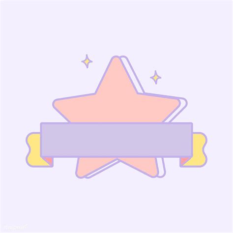 Cute Pastel Pink Star Emblem Vector Free Image By Rawpixel