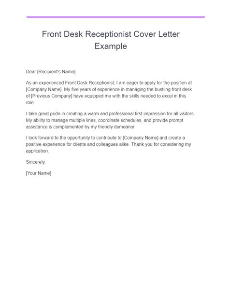 Receptionist Cover Letter 18 Examples Pdf Tips