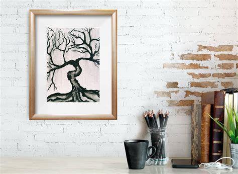 Original Tree Painting Black and White Painting Abstract - Etsy