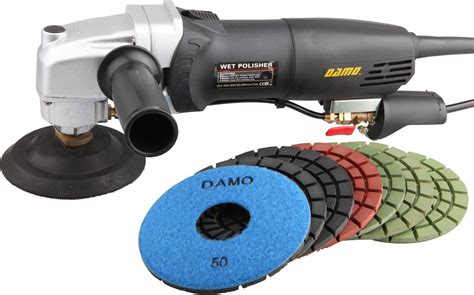 Buy DAMO Variable Speed Stone Polisher 5" Concrete Polisher Grinder Wet Polishing Kit for ...