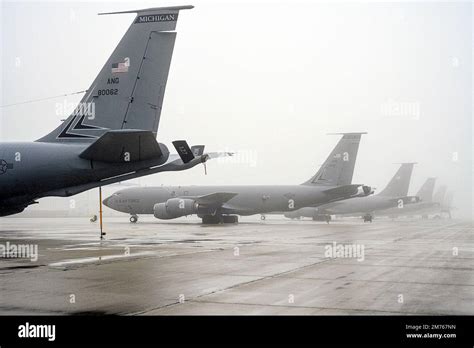 A Line Of KC 135 Stratotankers From The 127th Air Refueling Group