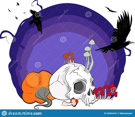 Holiday Symbol For Scary Card Halloween Element Stock Vector