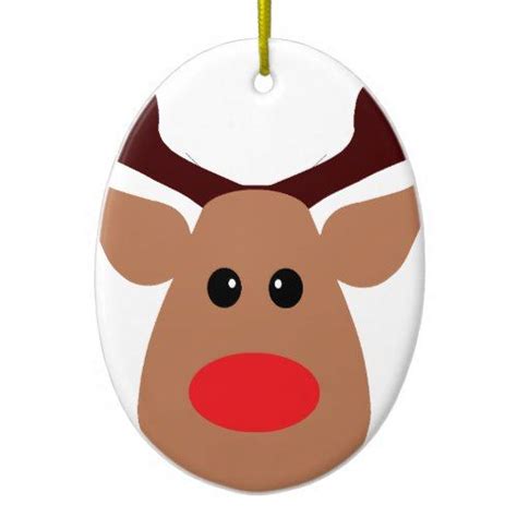 Christmas Red Nosed Reindeer Ceramic Ornament Zazzle Red Nosed