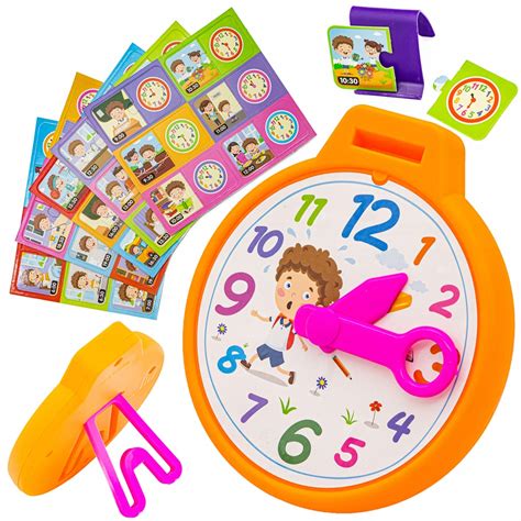 GRA NAUKA GODZIN Edukacyjny Zegar 30 Kart Puzzle 10996299653