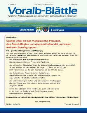 Ausf Llbar Online Amtliches Mitteilungsblatt Der Gemeinden Eschenbach