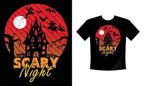 Scary Night Halloween T Shirt Design Template 2021 2022 Happy Halloween T Shirt Design Template