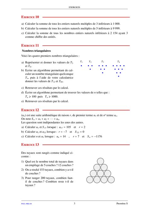 Les Suites Exercices Non Corrigés Alloschool