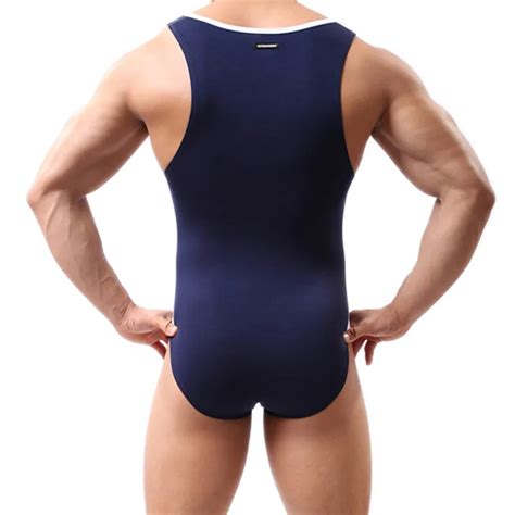 Yufeida Mens Fight Strong Bodysuit Leotard Wrestling Singlet Mankini