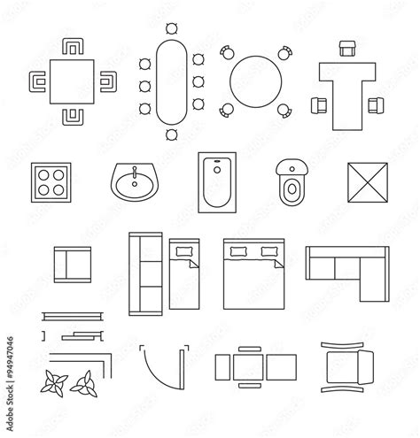 Floor Plan Furniture Symbols | Viewfloor.co