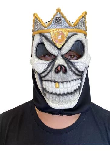 M Scara Fantasy King Skull Con Corona De L Tex Para Cosplay Color