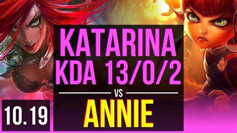 Katarina Vs Annie Mid Kda Winrate Solo Kills