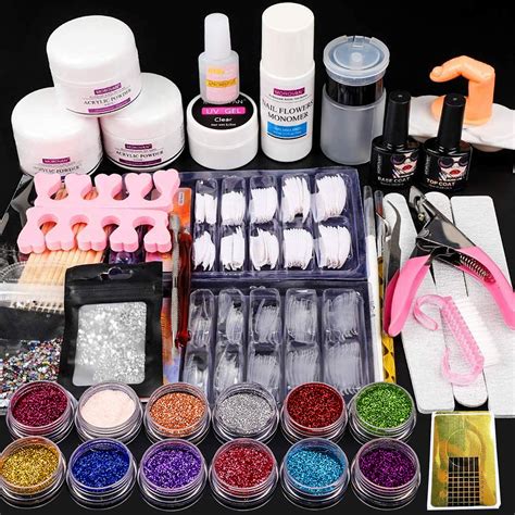 Morovan Acrylic Nail Kit 12 Glitter Powder And Liquid Monomer Set