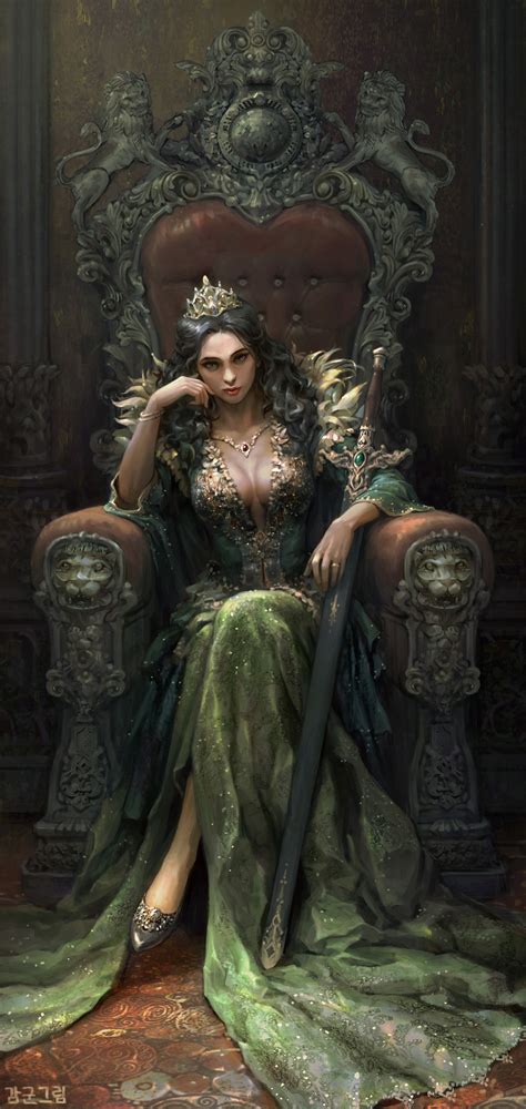 Artwork Fantasy Art Fantasy Girl Sword Throne Queen Royalty Digital Art