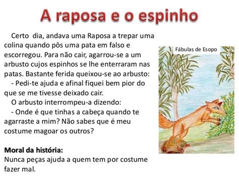 Exemplo De Fabula Curta - Fábulas e conceitos de moral | Fabulas infantis, Fábulas, Fabulas com moral