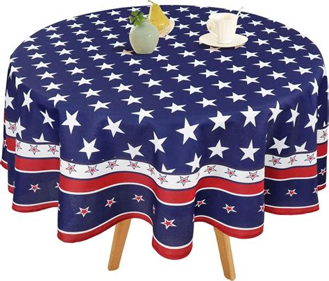 Th Of July Tablecloth Round X Inch Memorial Day Patriotic Table