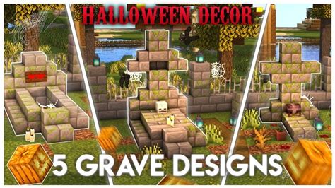 🎃 Minecraft : 5 Grave Designs | Halloween Builds & Hacks | 1.19 | How ...