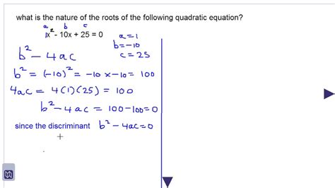 Using The Discriminant To Show That A Quadratic Equation Has Equal Roots Youtube