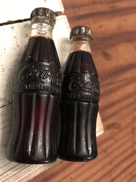 Pair Vtg Ca 50s 60s Miniature Coca Cola Coke Bottle Cigarette Lighter