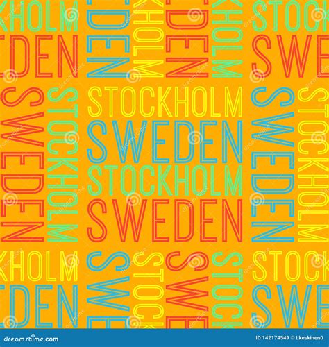 Stockholm, Sweden Seamless Pattern Stock Vector - Illustration of style