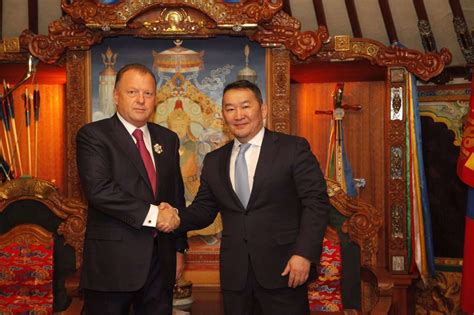 Ijf President And The President Of Mongolia Exchange Awards