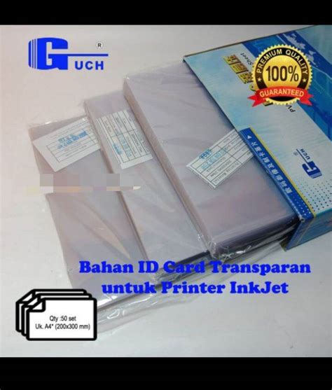 Bahan Pvc Id Card Transparan Set Guch Lazada Indonesia