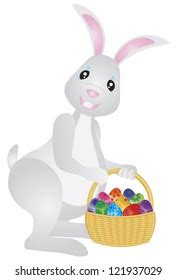 Easter Bunny Basket Hamper Full Easter Stock Illustration 1678674802