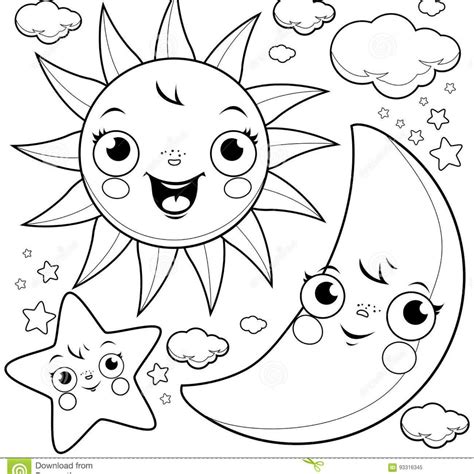 Moon And Stars Coloring Pages Printable At Free