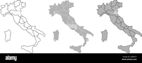 Mapa Pol Tico Italiano Con Fronteras Administrativas Regionales