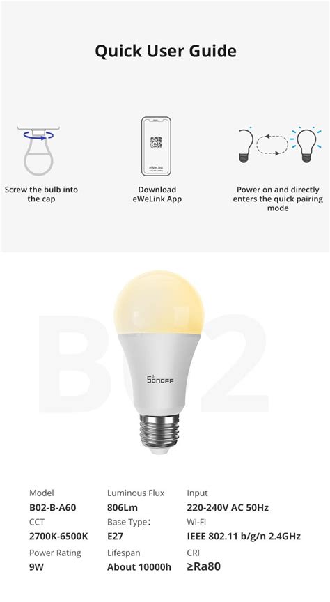 Lampadina Led Intelligente Wi Fi Sonoff B B A E Opencircuit